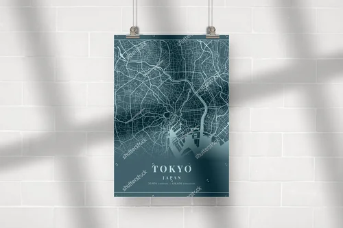 Miejski pejzaż Tokio w odcieniach cyjanu