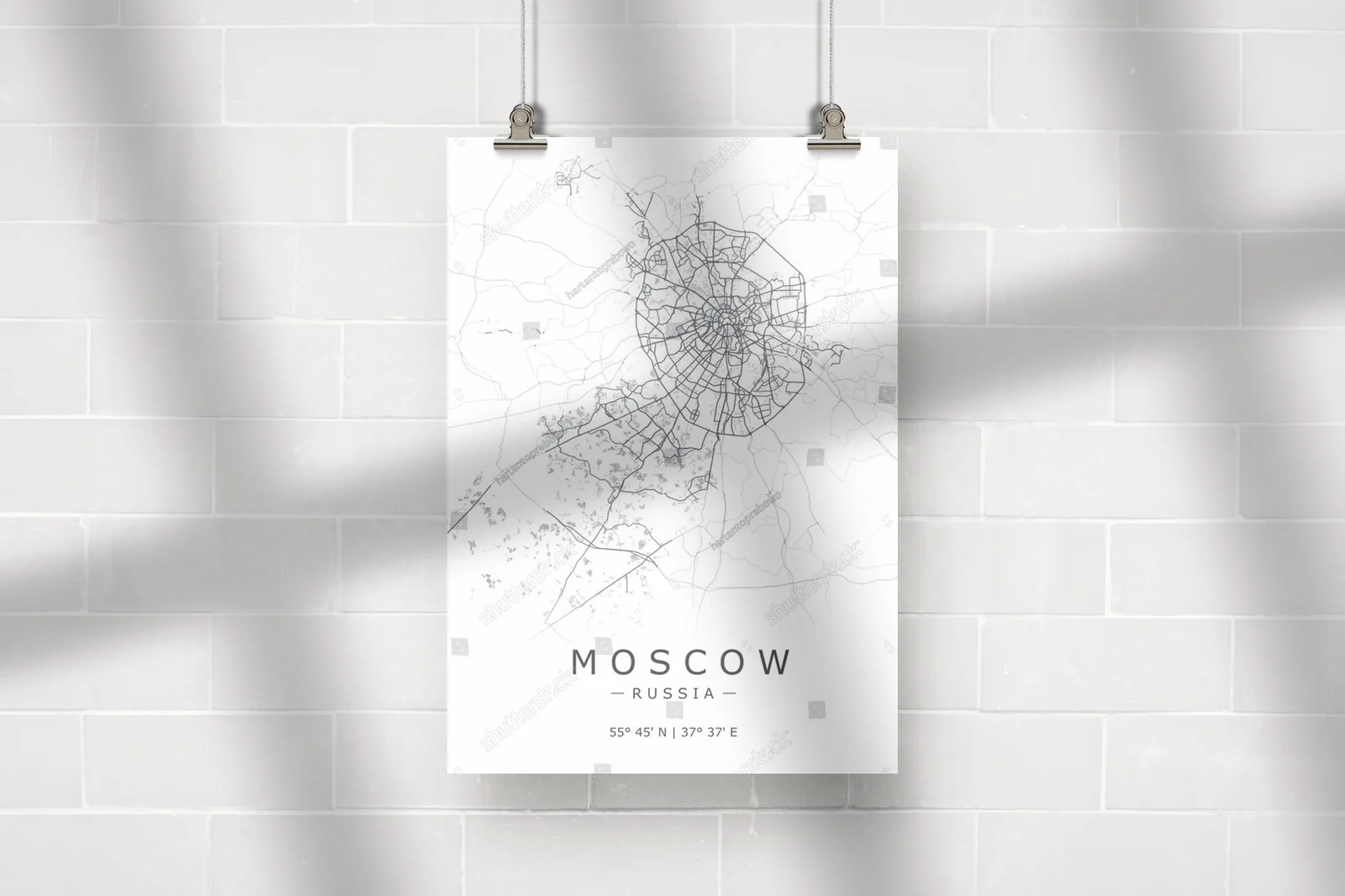 Zachwycająca Mapa Moskwy w Minimalistycznym Stylu
