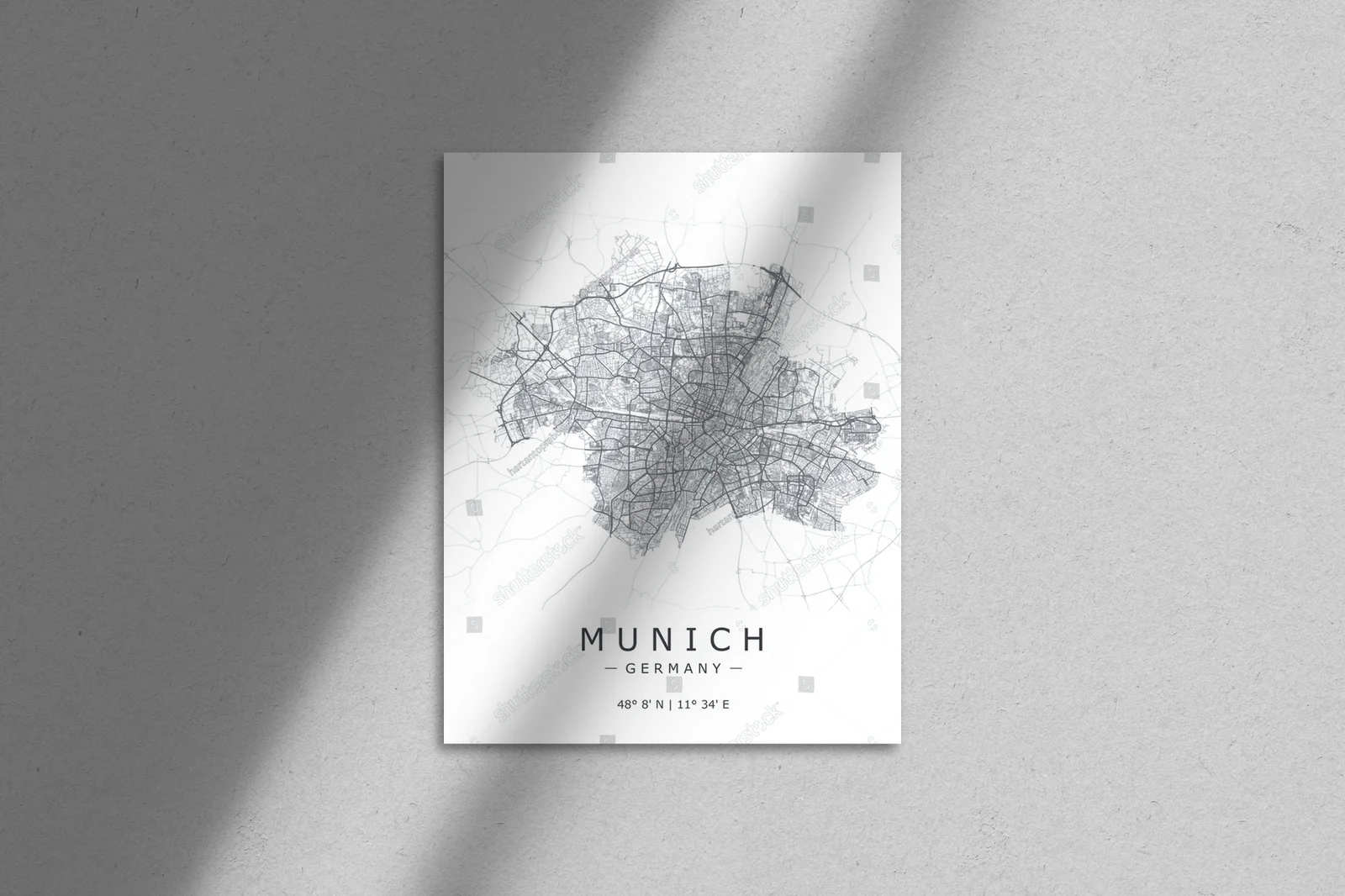 Zachwycająca mapa Monachium w eleganckiej aranżacji