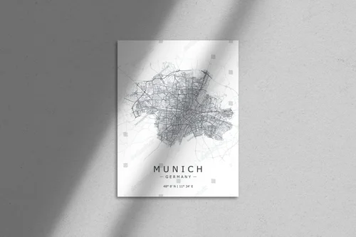 Zachwycająca mapa Monachium w eleganckiej aranżacji