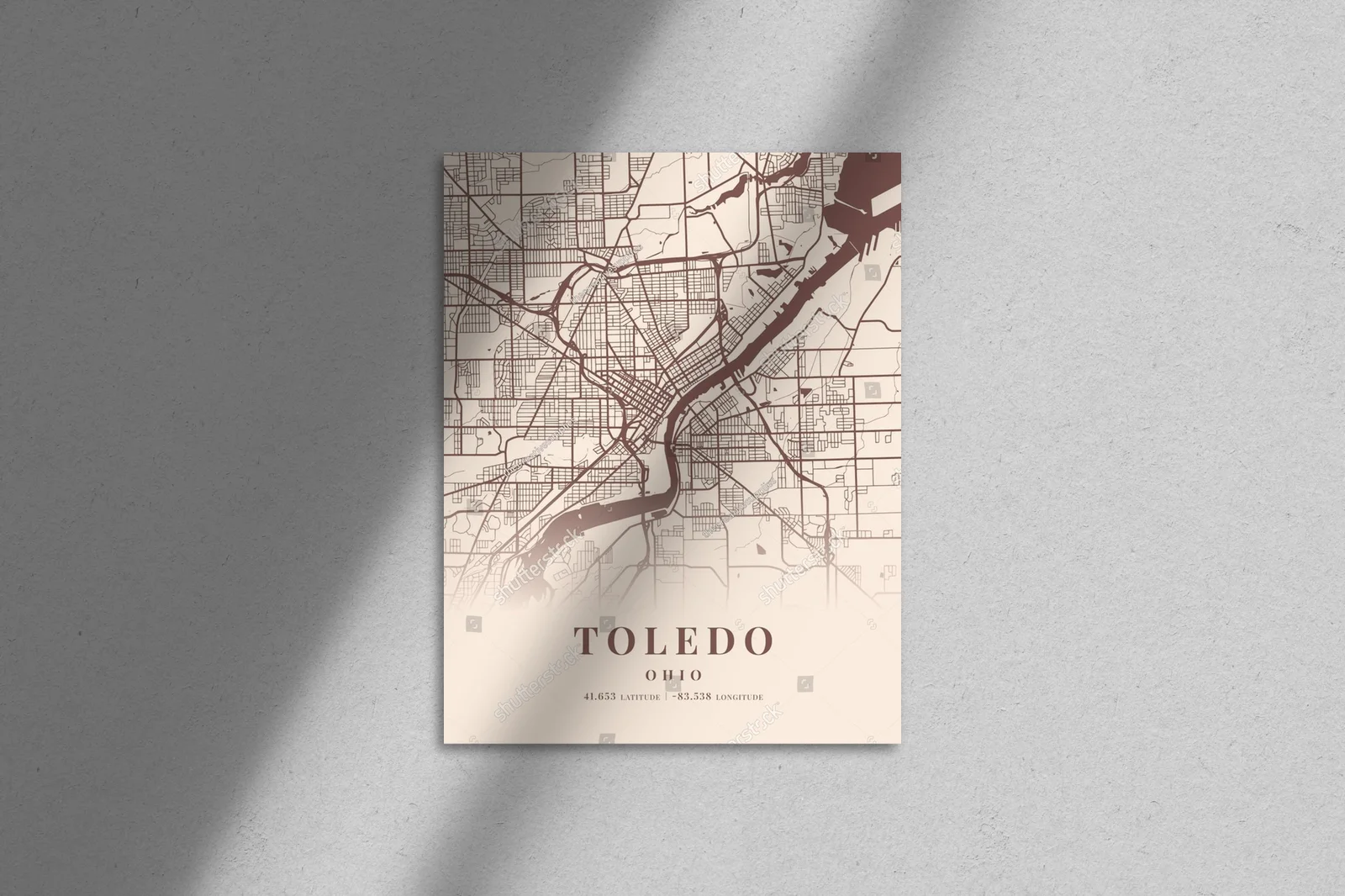 Toledo w kremowych odcieniach - mapa miasta