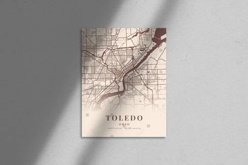 Toledo w kremowych odcieniach - mapa miasta