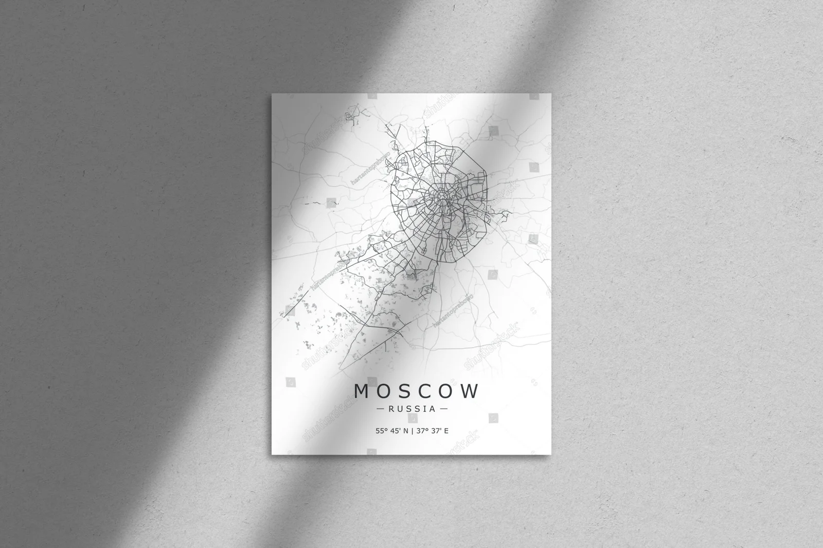 Zachwycająca Mapa Moskwy w Minimalistycznym Stylu