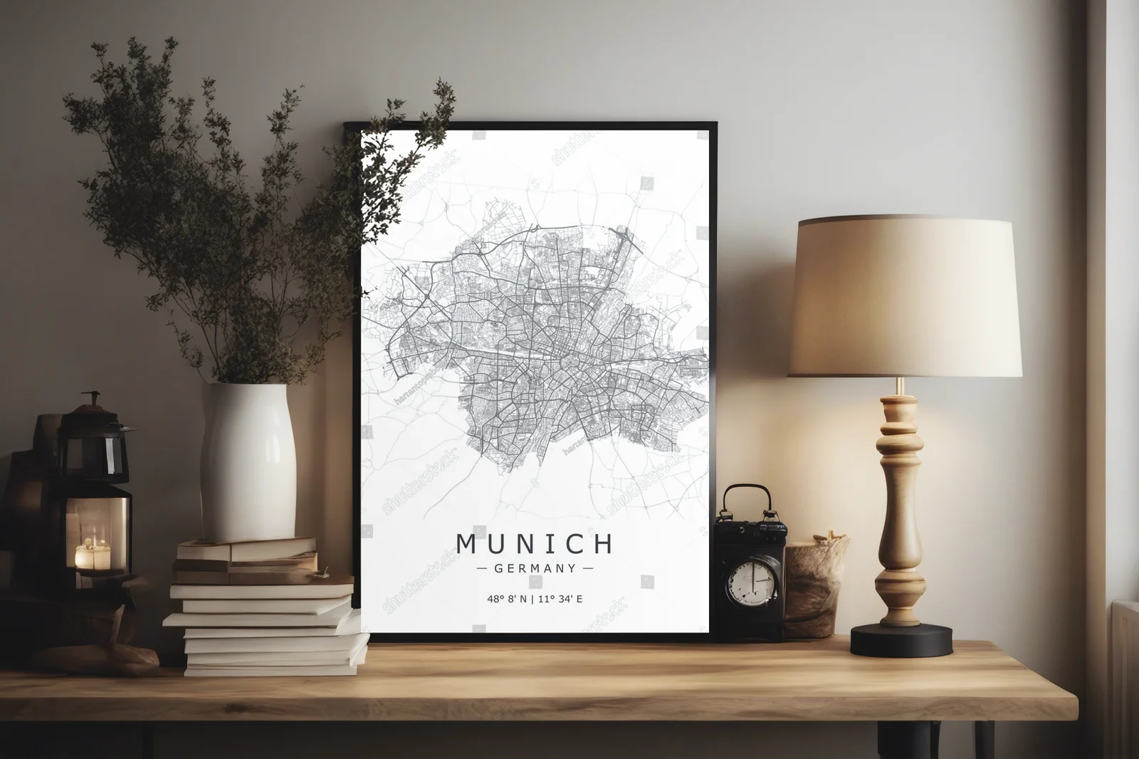 Zachwycająca mapa Monachium w eleganckiej aranżacji