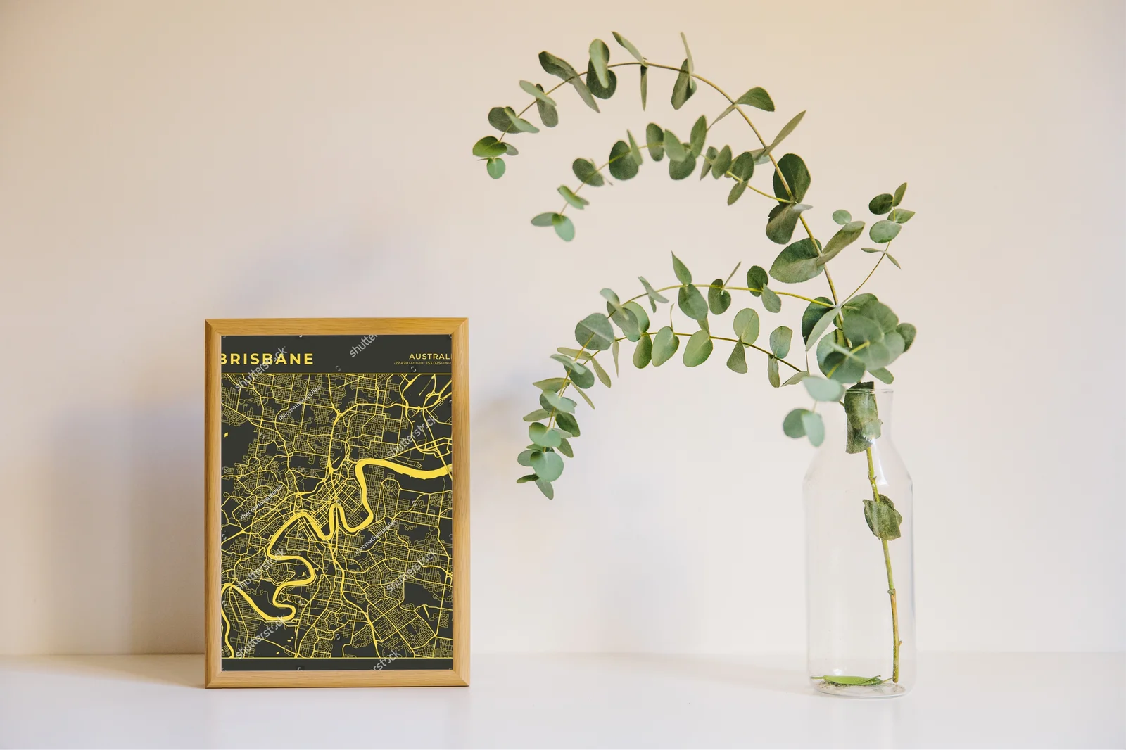 Brisbane w kolorach czerni i złota – artystyczna mapa