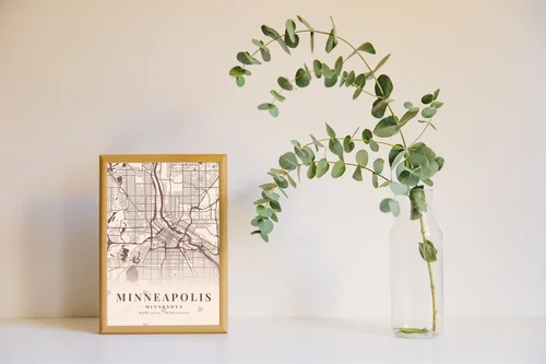 Zachwycający krajobraz Minneapolis w kremowych tonach