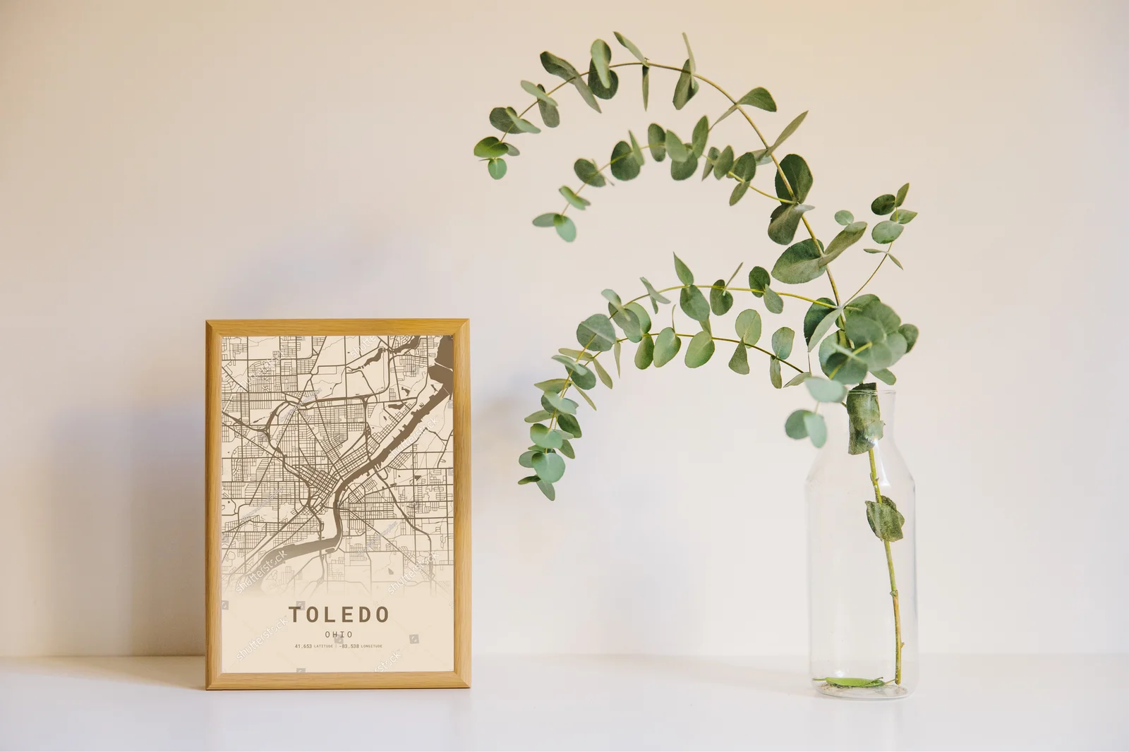 Elegancka mapa Toledo w stonowanych odcieniach