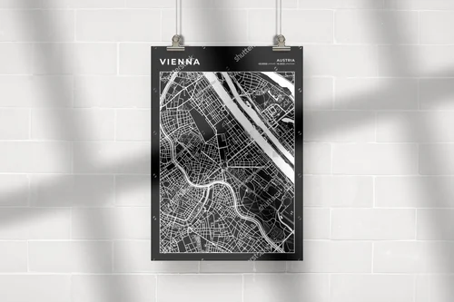 Elegancka mapa Wiednia w minimalistycznej formie