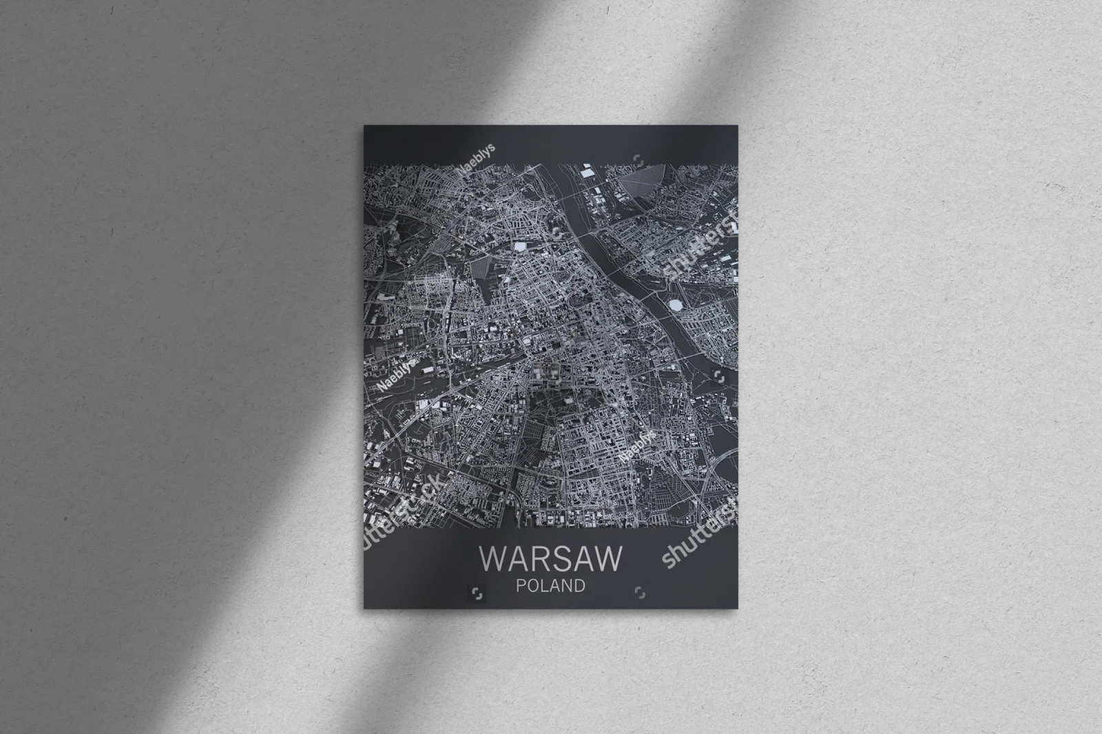Warszawska mapa w zmysłowych odcieniach szarości