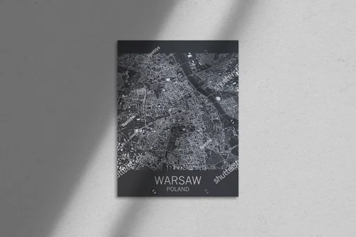Warszawska mapa w zmysłowych odcieniach szarości