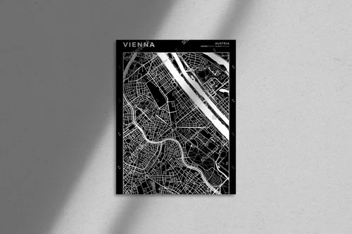 Elegancka mapa Wiednia w minimalistycznej formie