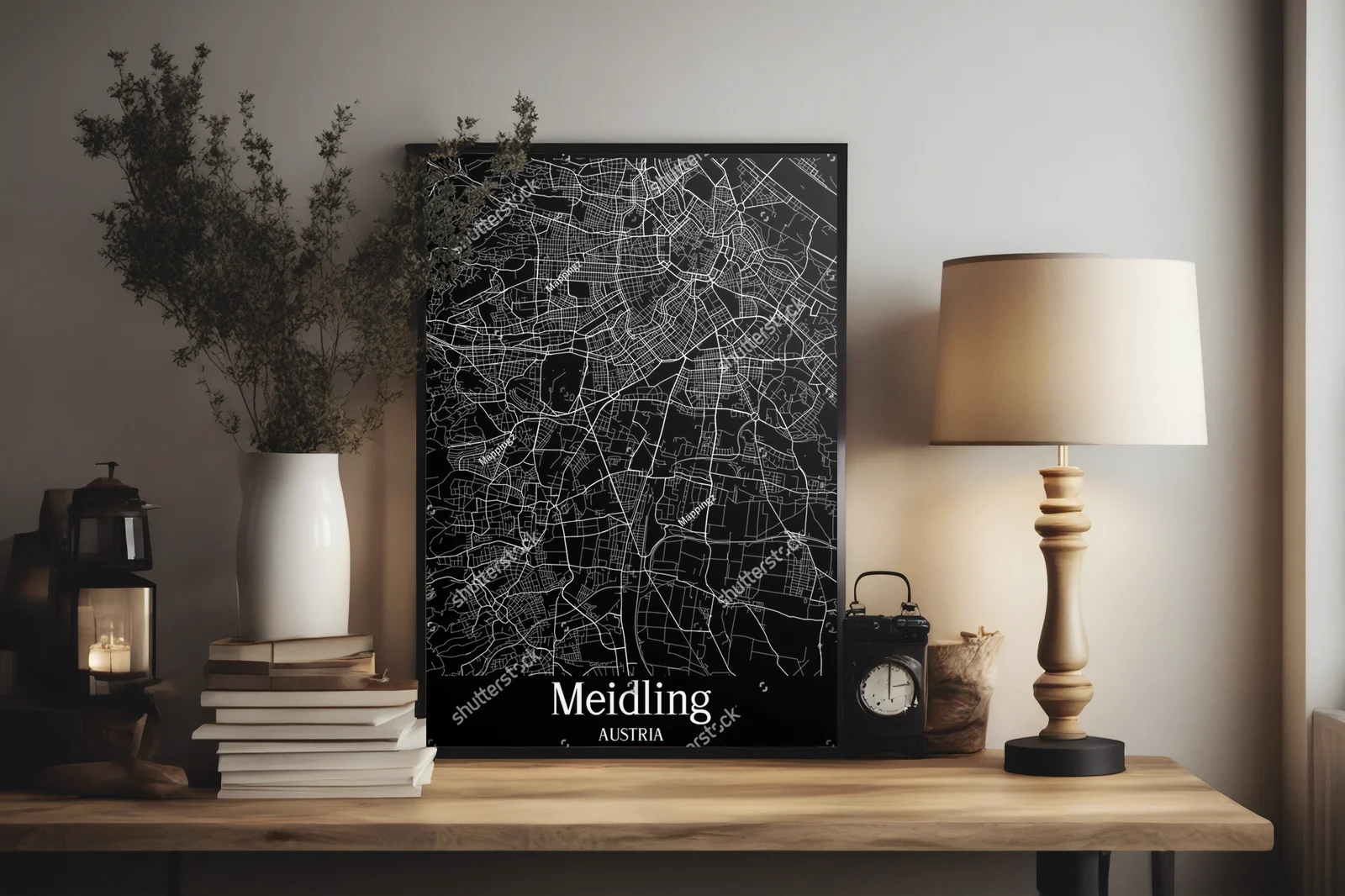 Elegancka mapa Meidlingu w monochromatycznych tonach