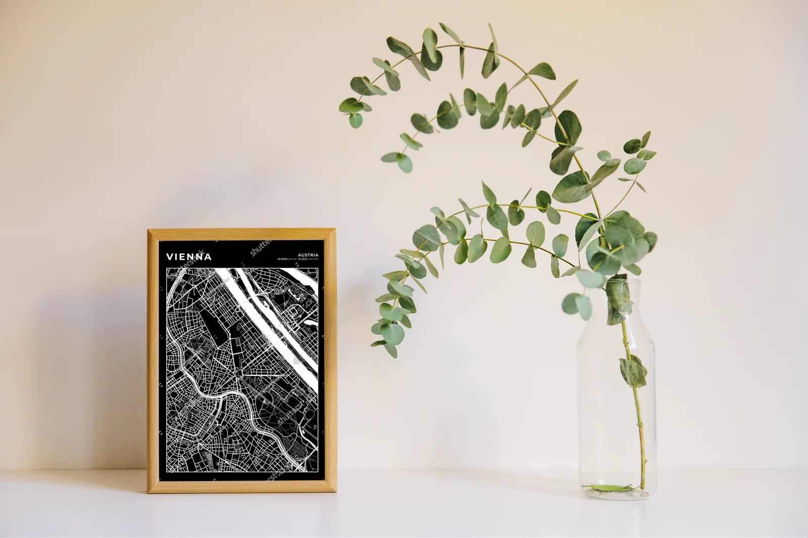 Elegancka mapa Wiednia w minimalistycznej formie