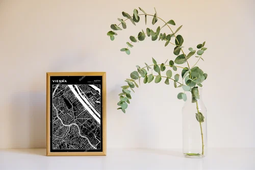 Elegancka mapa Wiednia w minimalistycznej formie