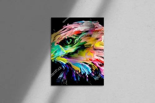 Multikolorowy portret orła w abstrakcyjnym stylu