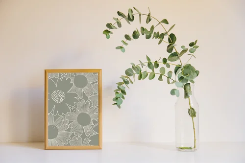 Elegancka kompozycja botaniczna w szaro-zieleni