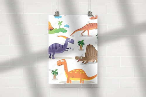 Radosne dinozaury w pastelowej aranżacji