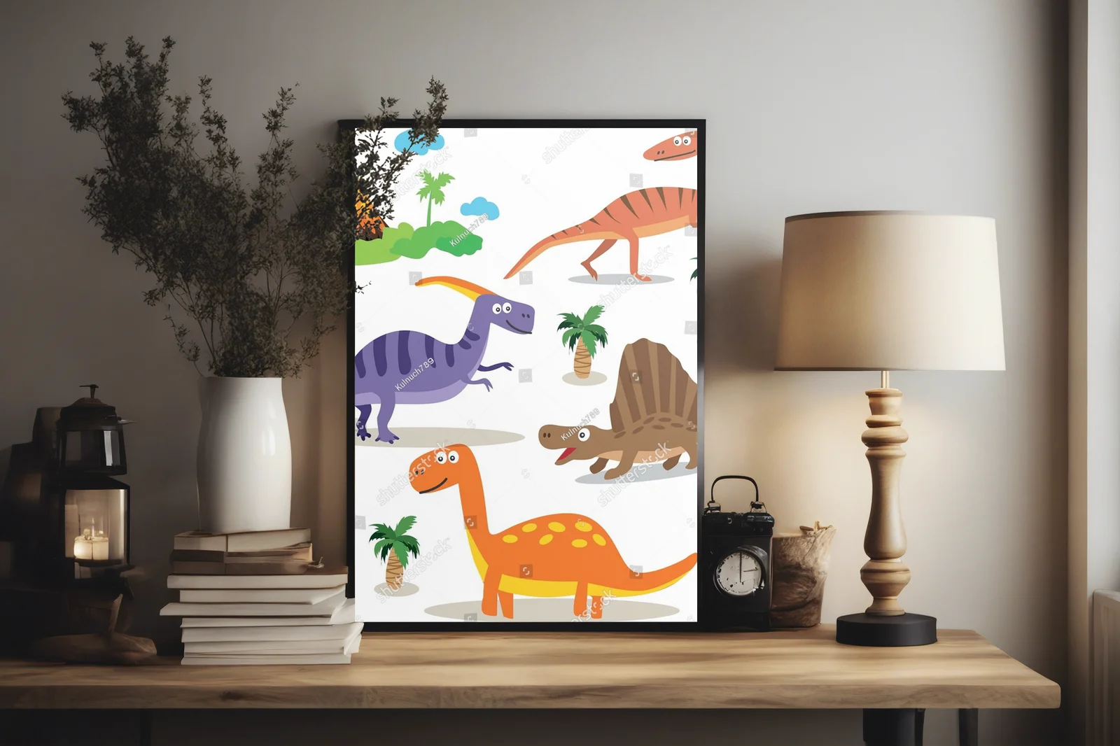 Radosne dinozaury w pastelowej aranżacji