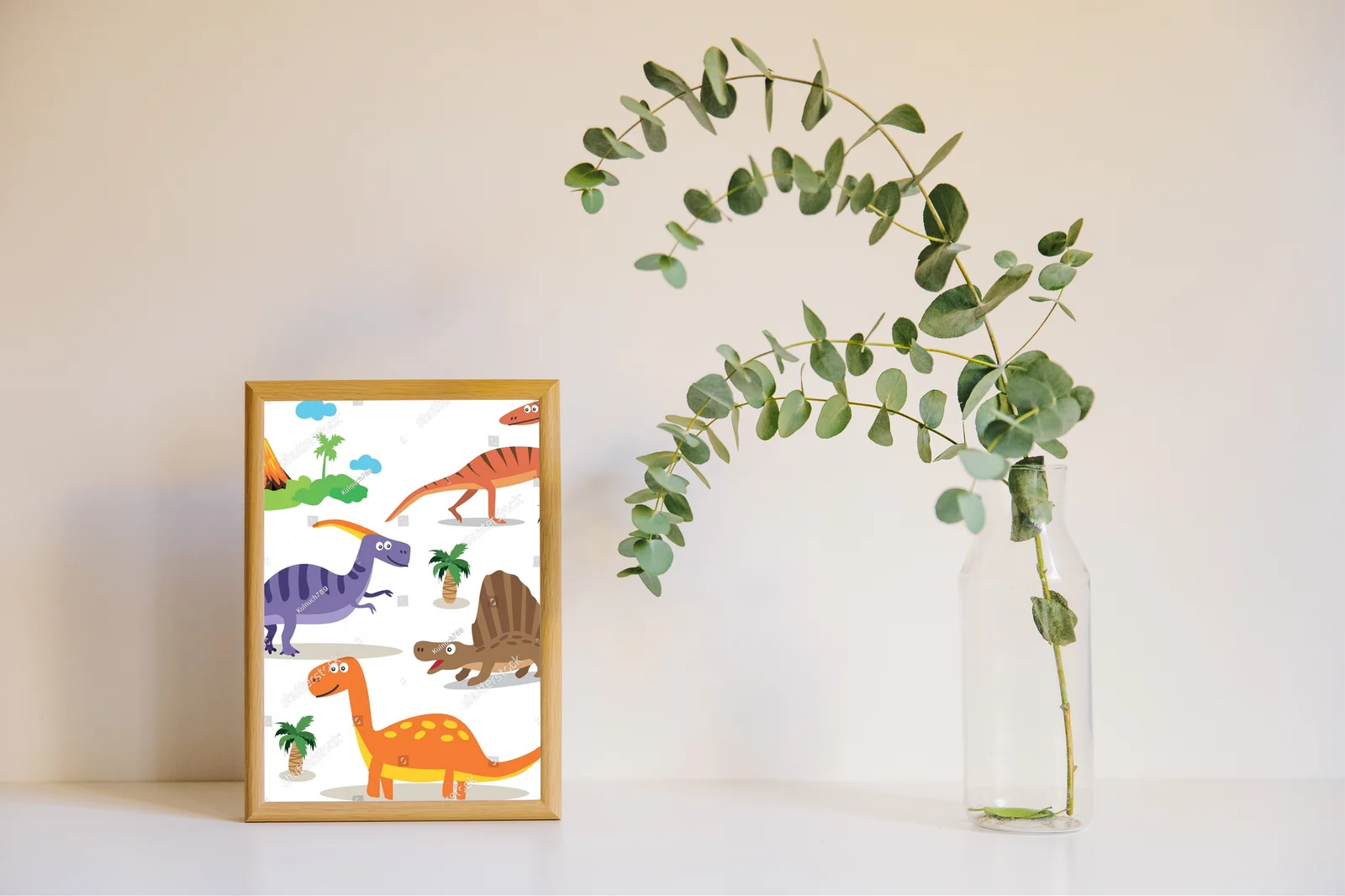 Radosne dinozaury w pastelowej aranżacji