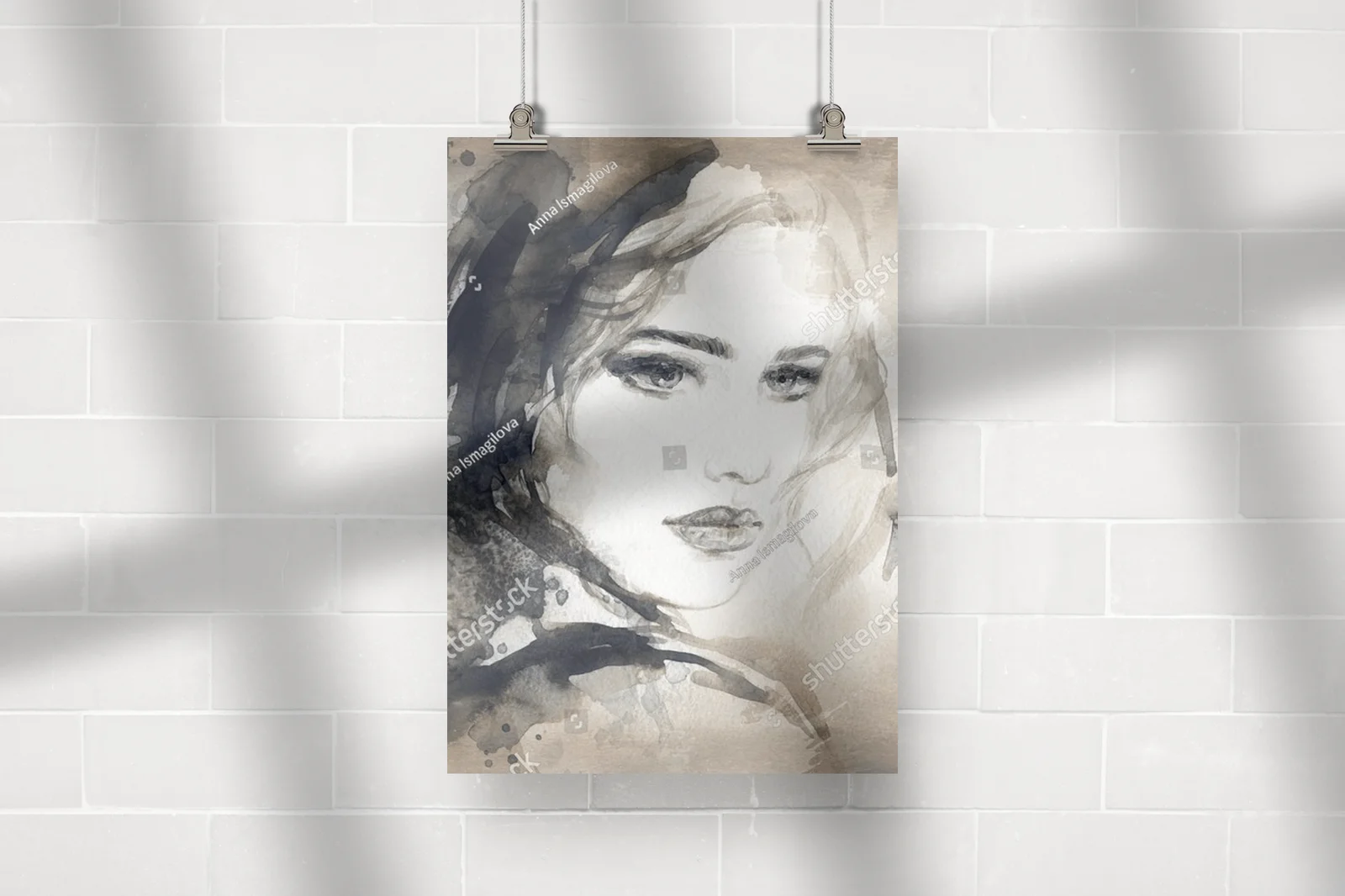 Elegancki portret kobiet w akwarelowych barwach