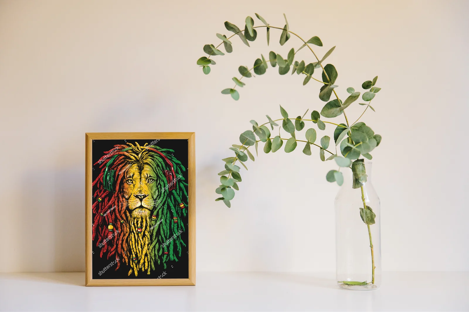 Rastafariański lew na głębokim tle