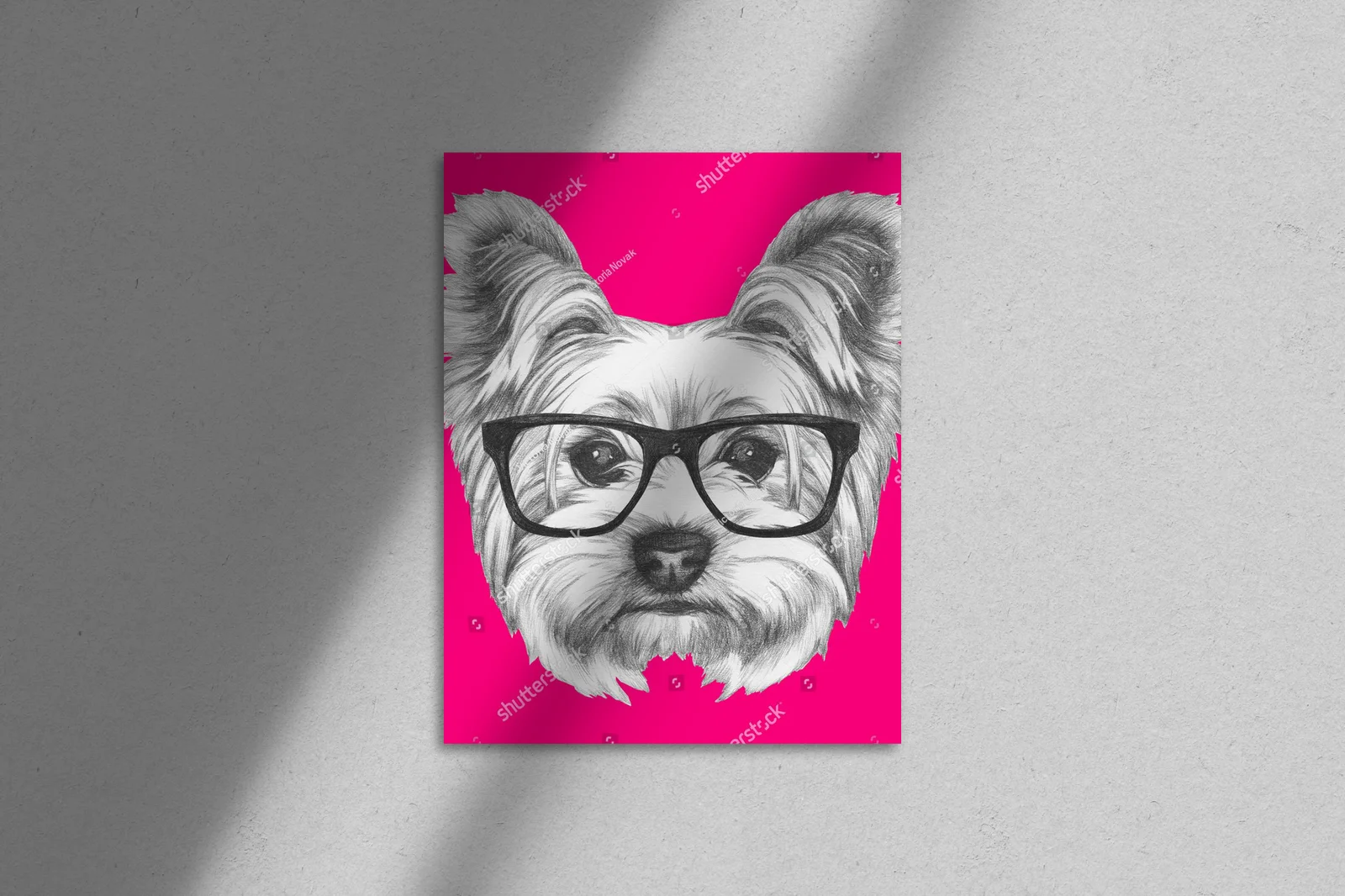 Uroczy Yorkshire Terrier w modnych okularach