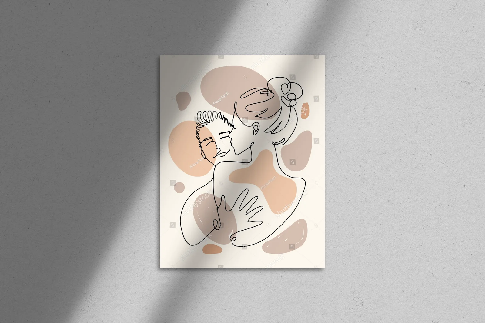 Minimalistyczna ilustracja miłości w pastelowych tonach