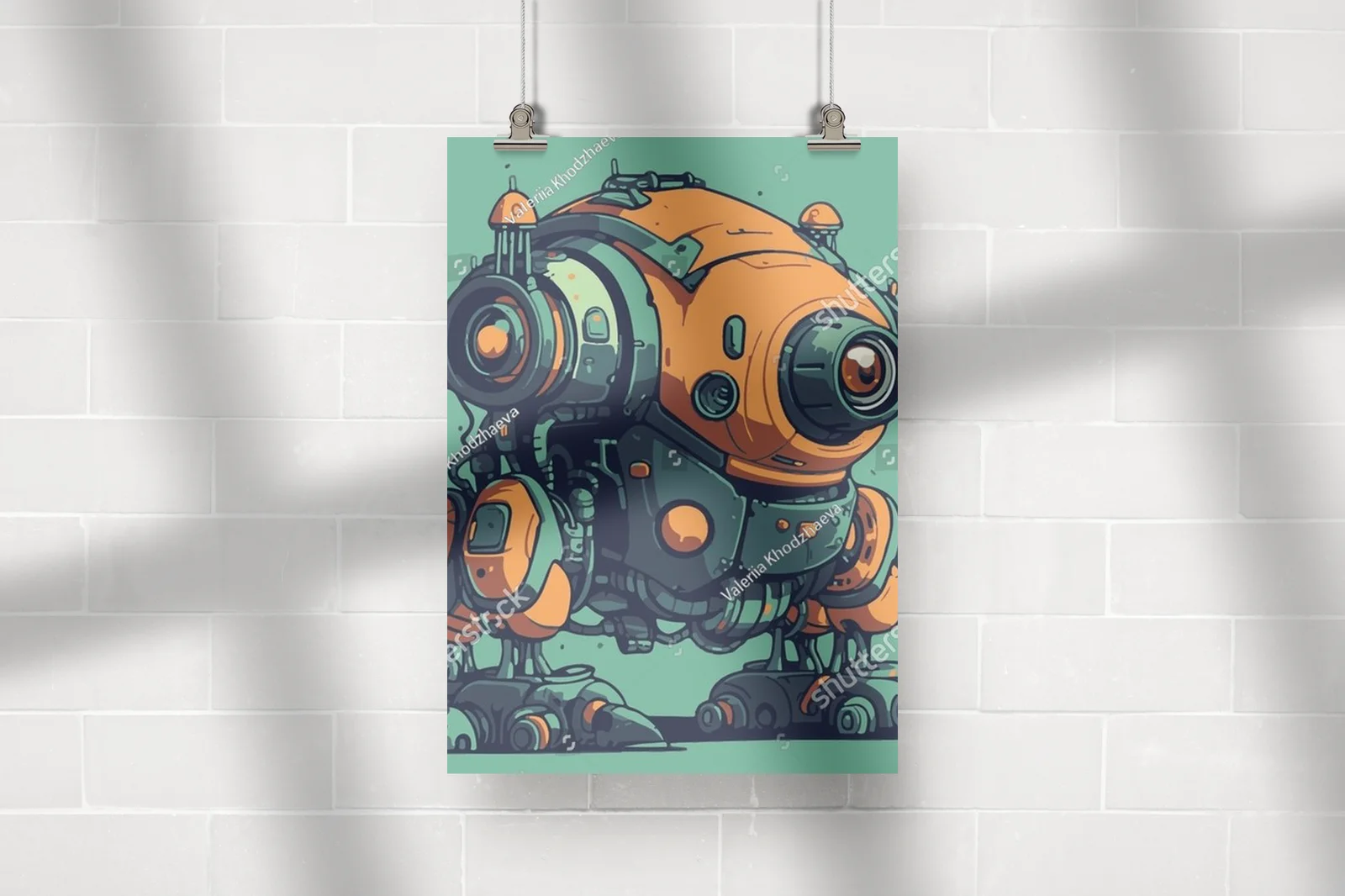 Futurystyczny metalowy robot z pojedynczym okiem