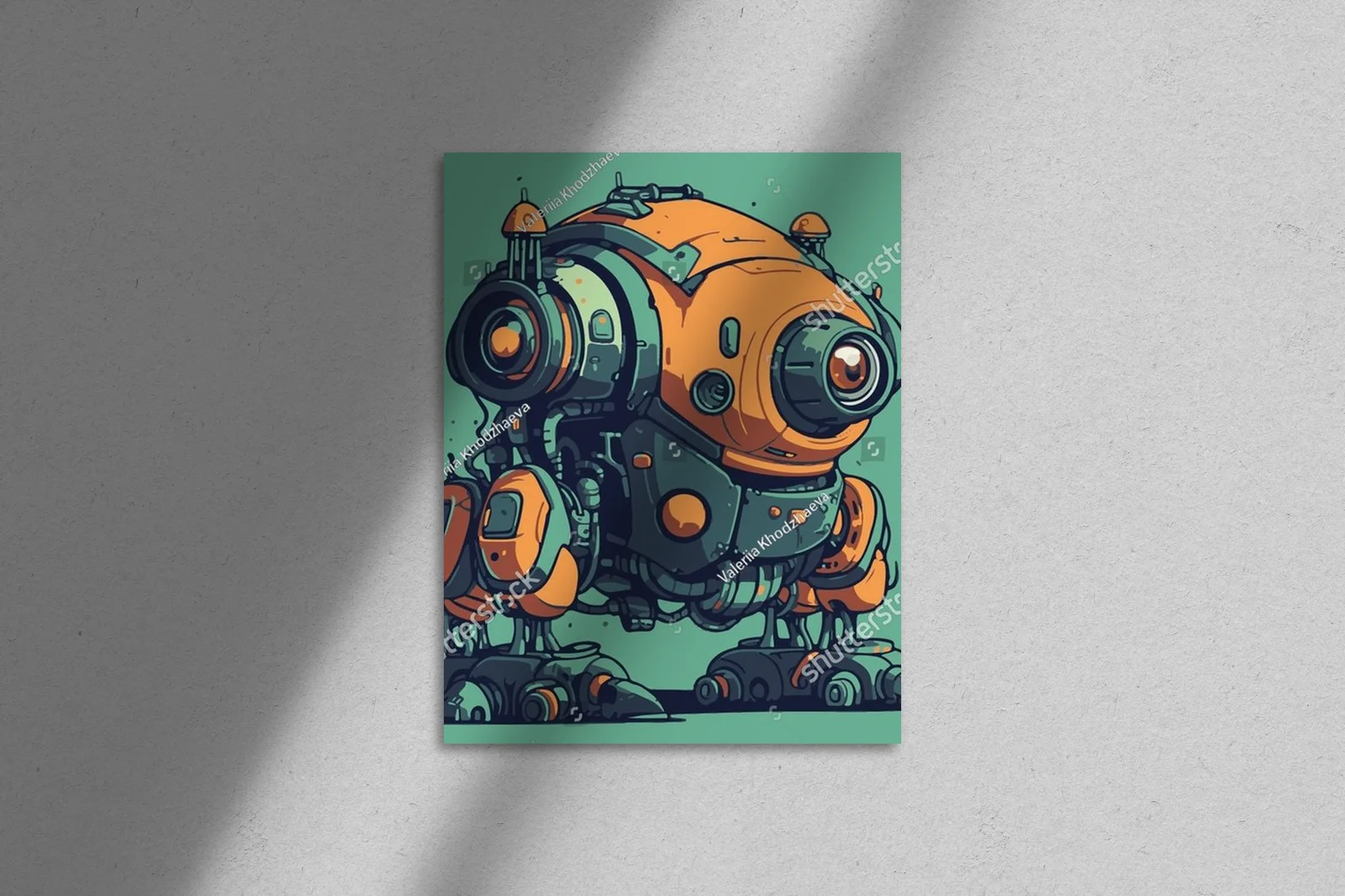 Futurystyczny metalowy robot z pojedynczym okiem