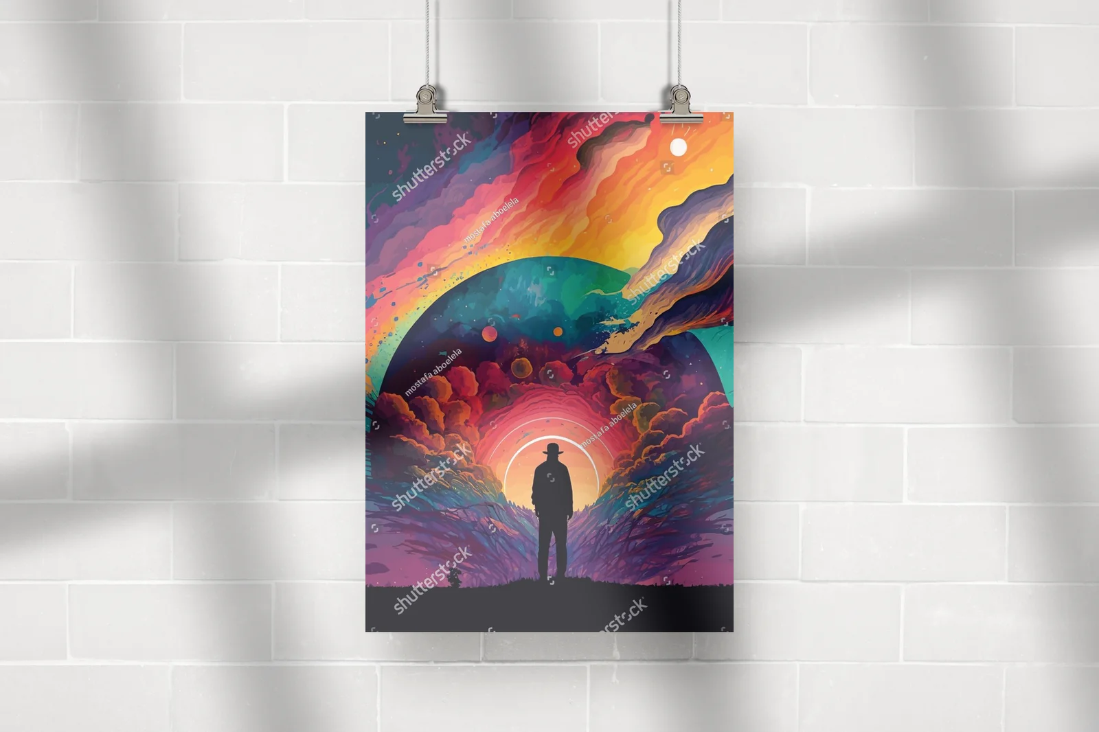 Silhouette mężczyzny na końcu świata