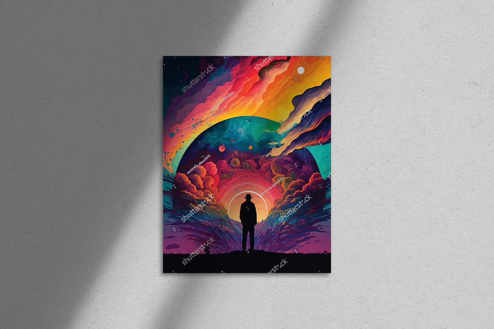 Silhouette mężczyzny na końcu świata