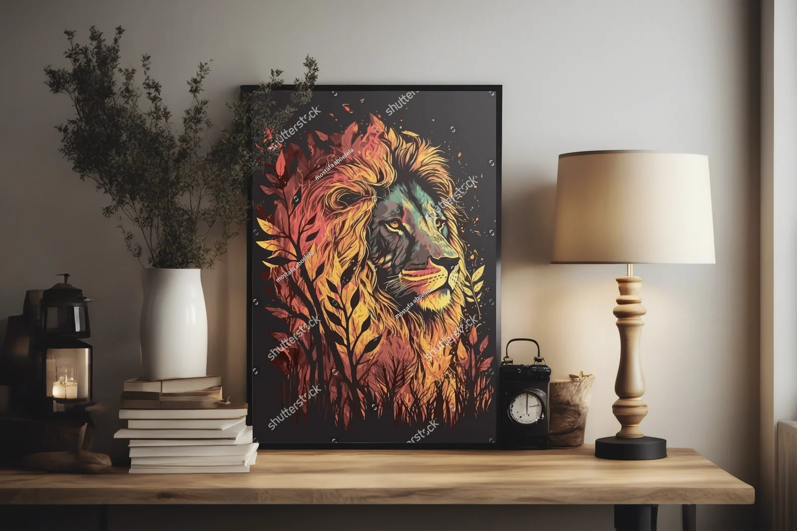 Majestatyczny król dżungli w pop-artowej formie