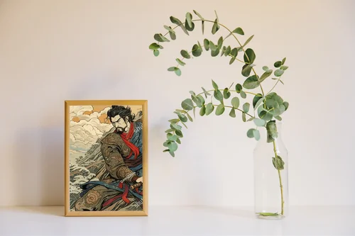 Mistrzowska katana w urokliwych odcieniach Ukiyo-e