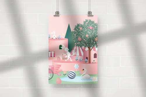 Bajkowe ilustracje wielkanocnej radości