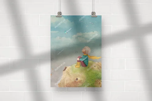 Mały Książę z różą w magicznej atmosferze