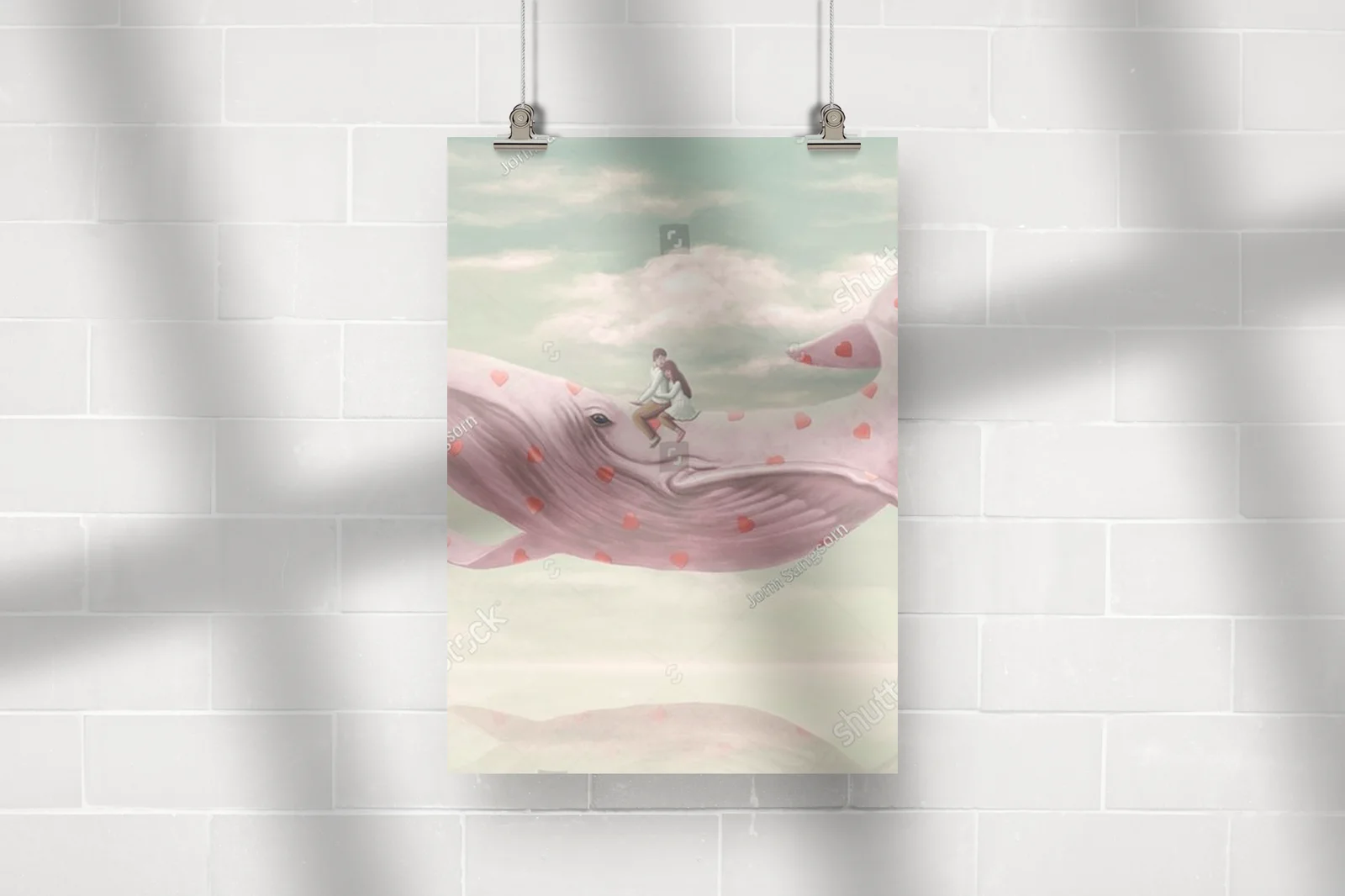 Miłość w surrealistycznej scenerii z wielorybem