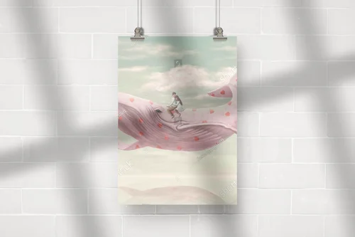 Miłość w surrealistycznej scenerii z wielorybem