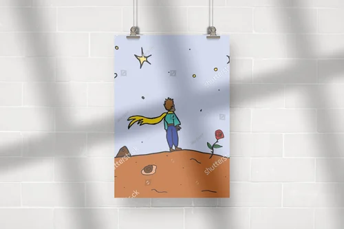 Ilustracja Małego Księcia w pastelowych odcieniach