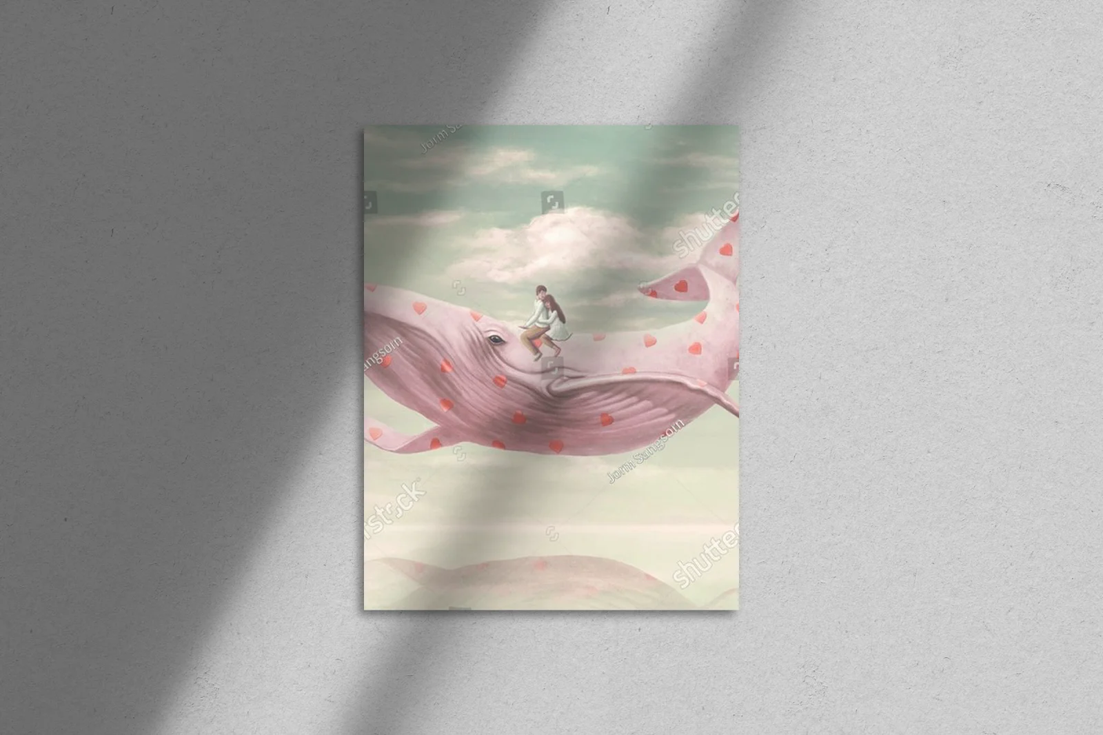 Miłość w surrealistycznej scenerii z wielorybem