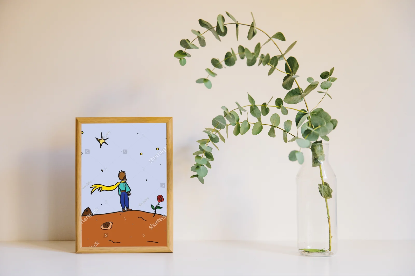 Ilustracja Małego Księcia w pastelowych odcieniach