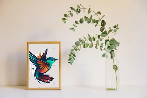 Kolorowe kolibry w dynamicznych kompozycjach
