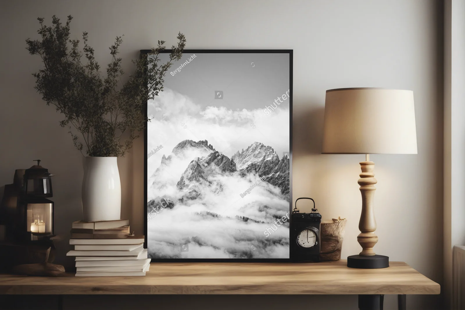 Zimowy pejzaż Dolomitów w monochromatycznej tonacji