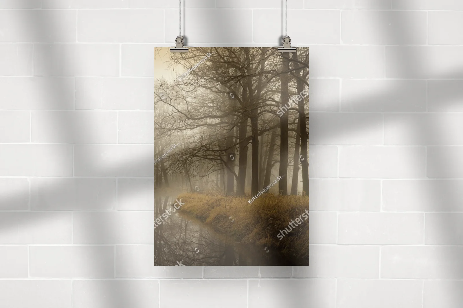 Misty Autumn Landscape by a Serene River