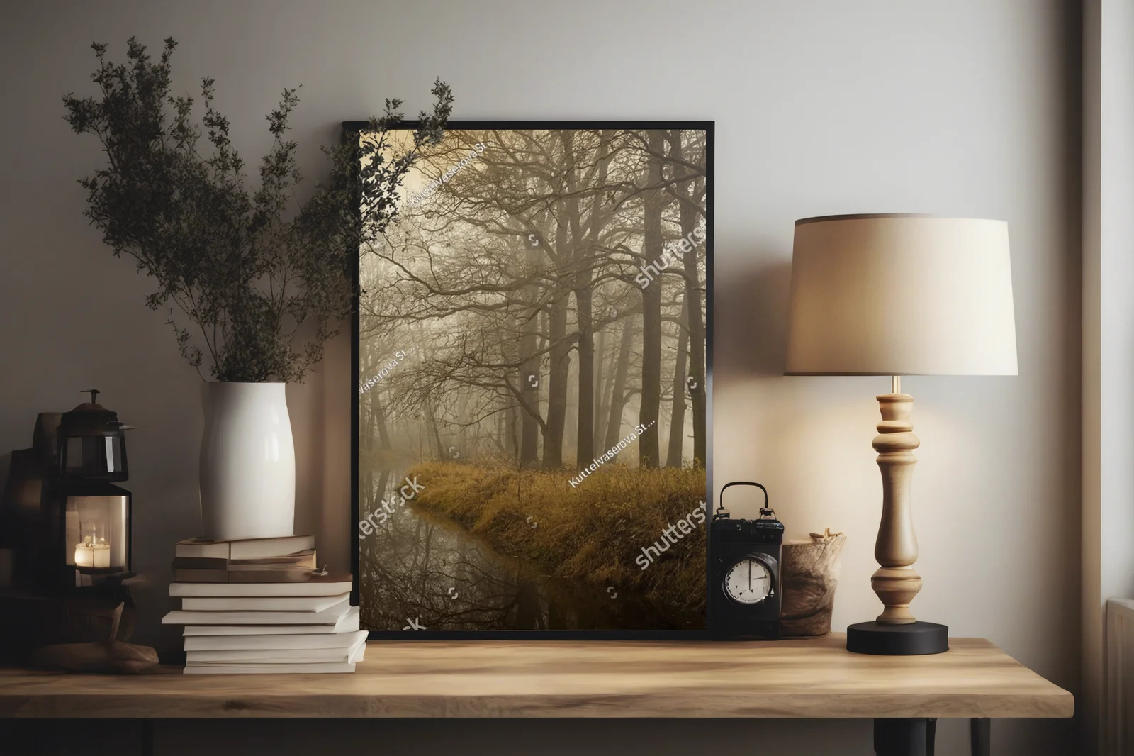 Misty Autumn Landscape by a Serene River