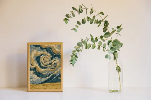 Japoński krajobraz w stylu Van Gogha