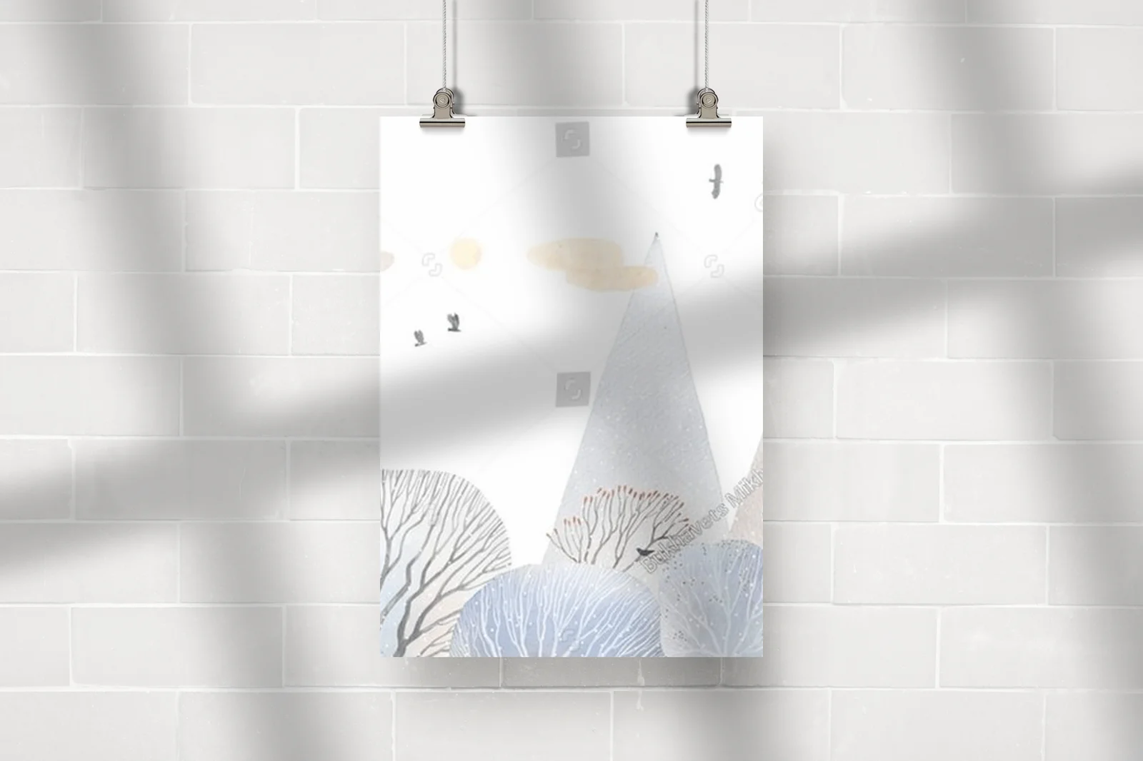 Zimowa panorama gór w pastelowych odcieniach