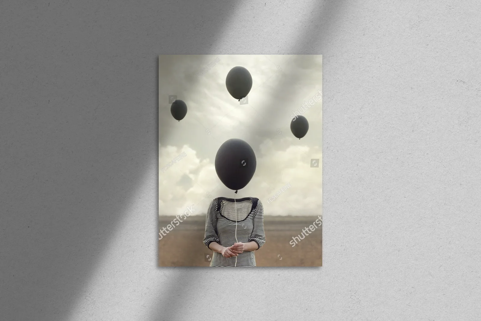 Surrealna podróż do świata marzeń z balonami