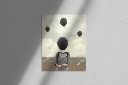 Surrealna podróż do świata marzeń z balonami