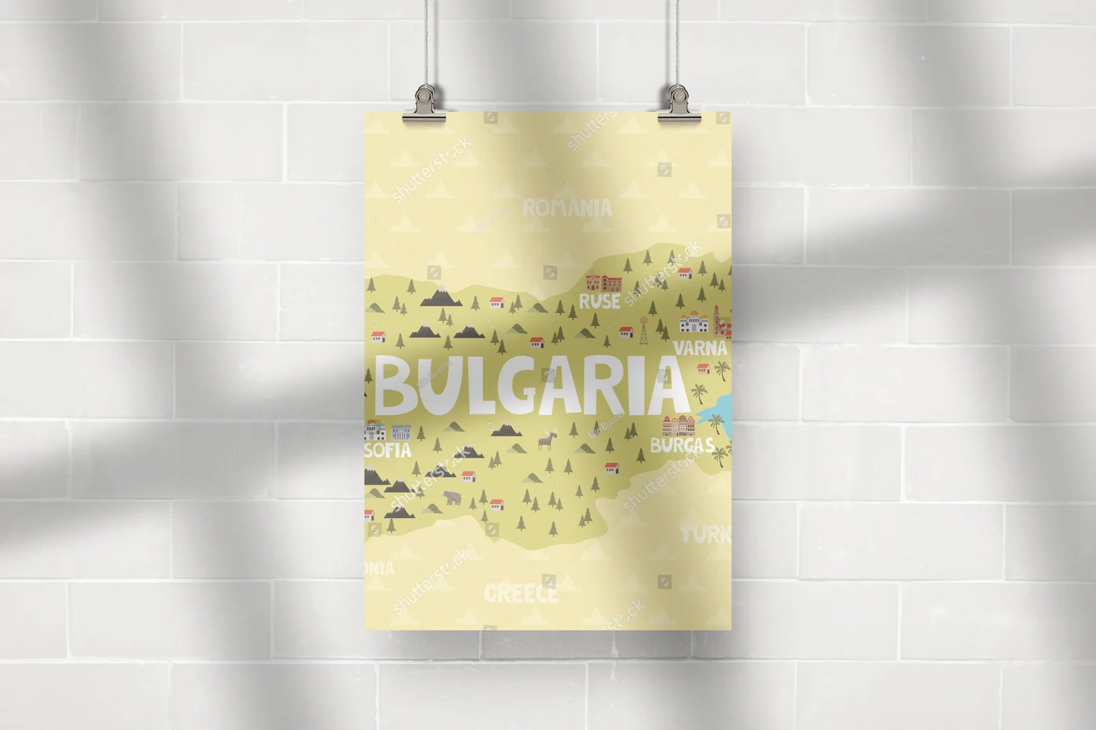 Magiczna mapa Bułgarii w ciepłych odcieniach