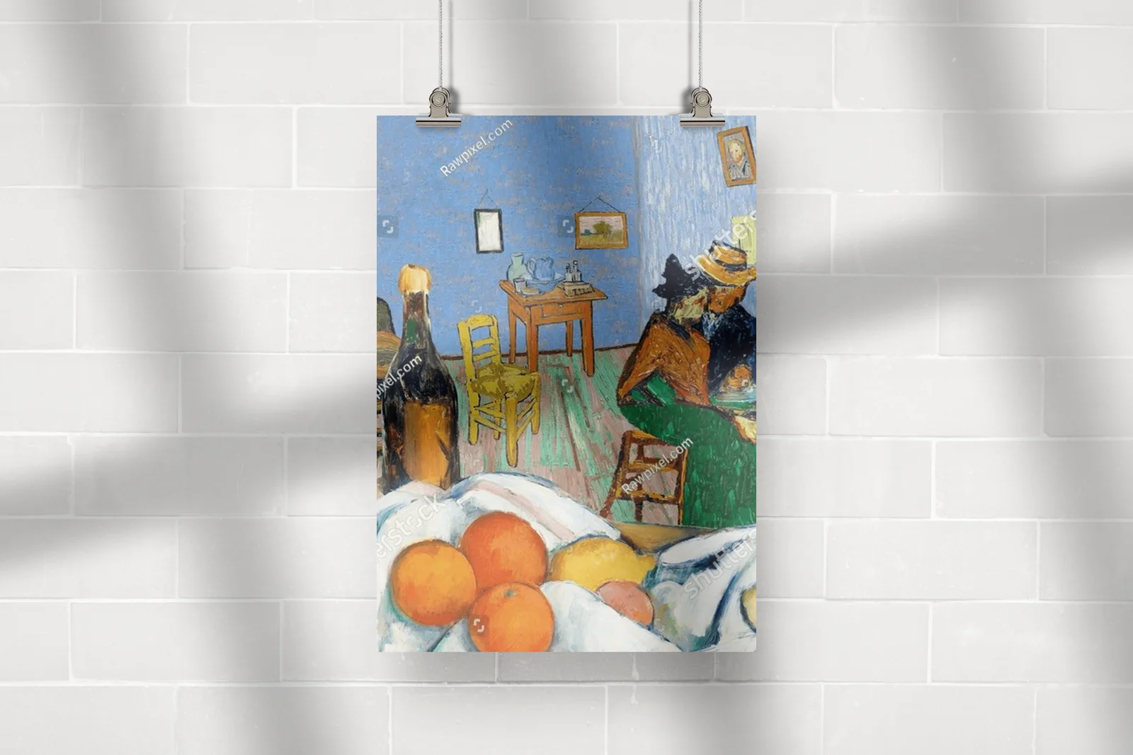 Vibrant scena kawiarniana w stylu Van Gogha